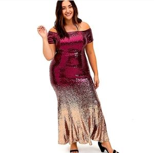 Torrid Maxi Sequin Off Shoulder Dress